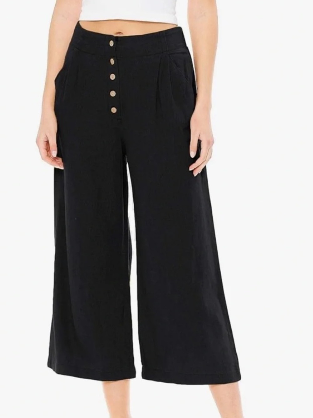Blue Rain Cropped Black Pant Beach Vacation Comfort